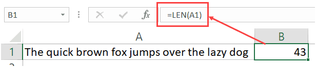find the length of a text string in a cell