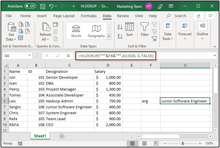 use wildcards with VLOOKUP