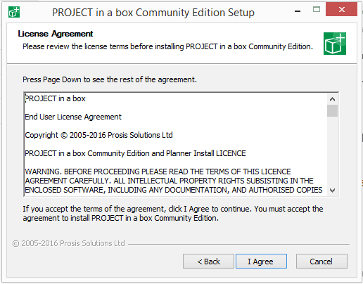 project box in a box community edition setup.