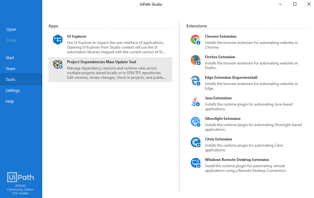 project dependence mass update tool
