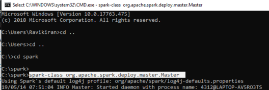 start Spark in command prompt