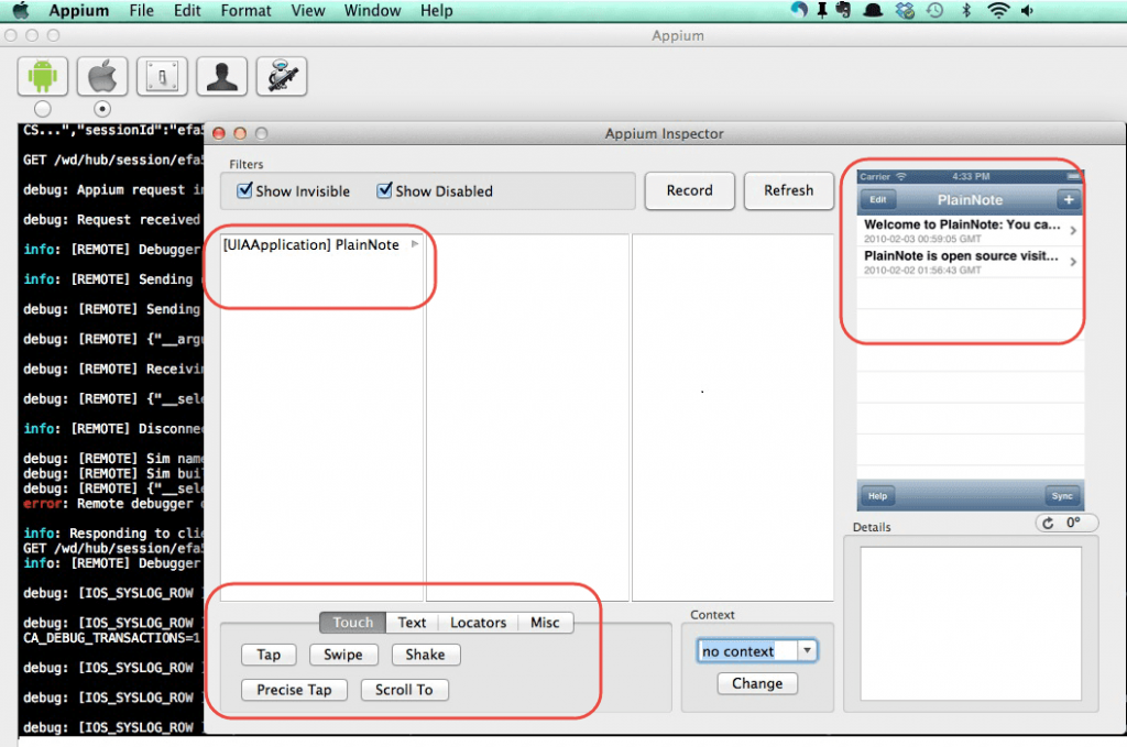 APPIUM OPTIONS