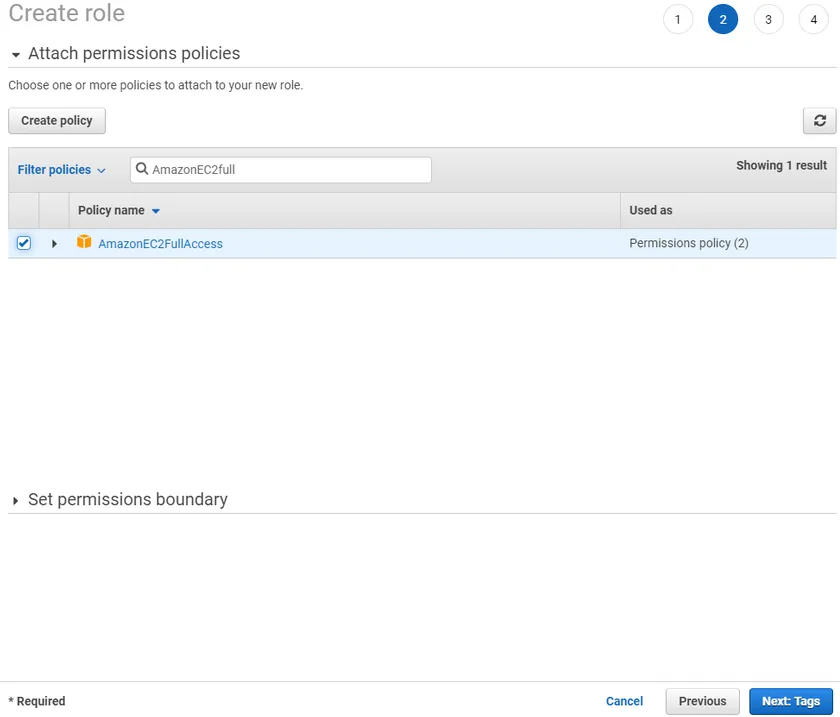 Attaching IAM Role Permission Policies