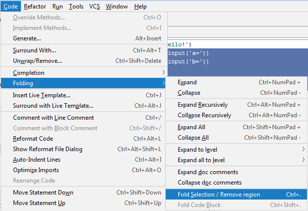 CODE FOLDING