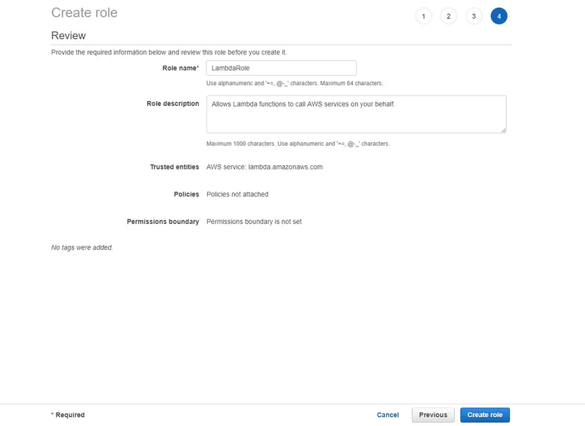 Completing IAM Role Setup
