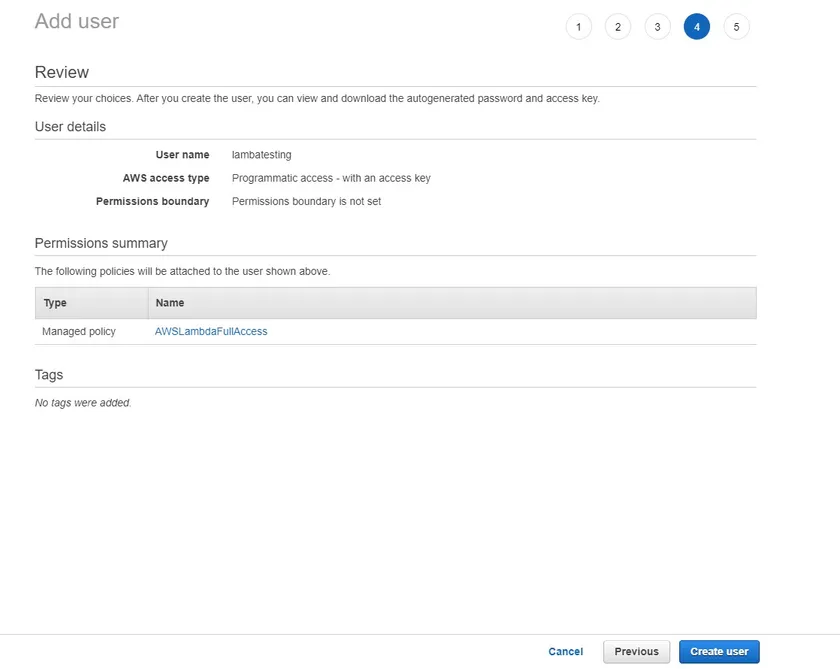 Completing IAM User Setup