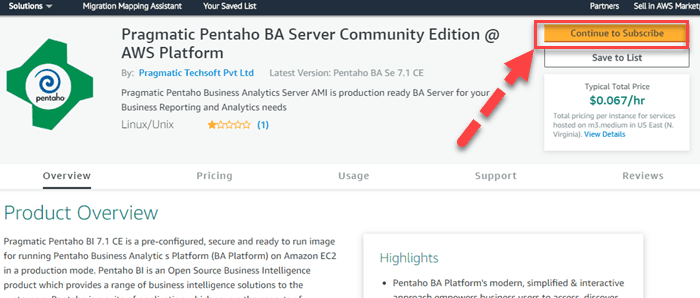 INSTALL PENTAHO IN AWS- STEP 1