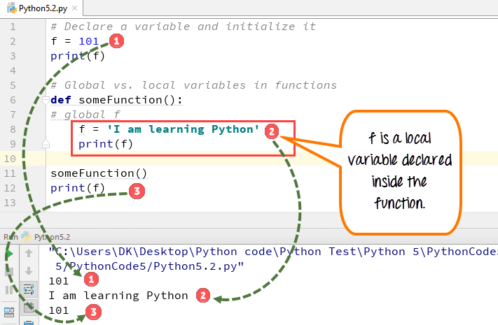 Local-and-Global Variables-sample-program