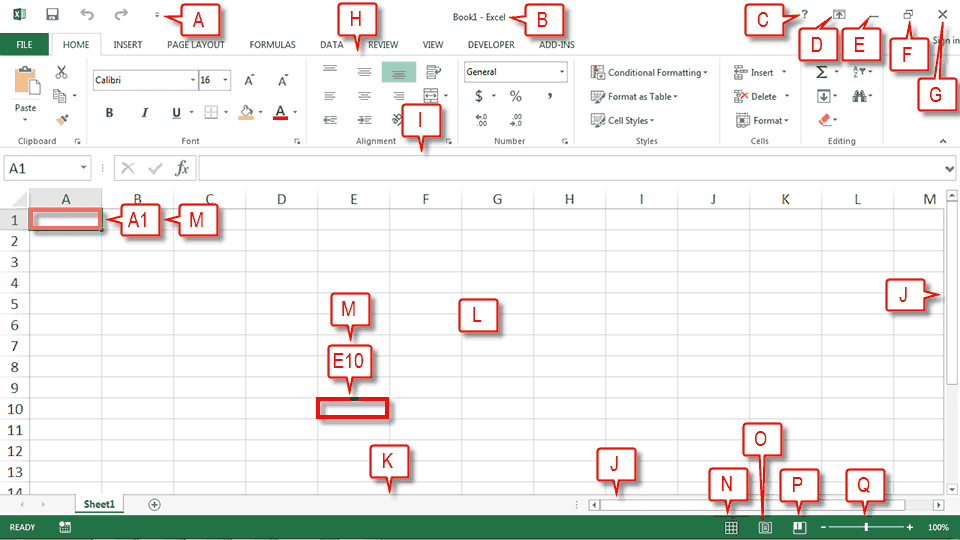 D Ribbon Display Options Button -Ms excel introduction