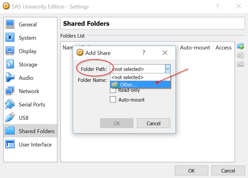 SAS UNIVERSITY EDITION SHARED FOLDERS