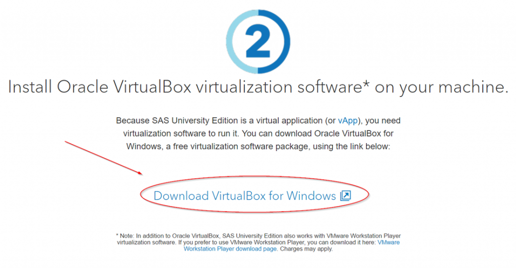 ORACLE VIRTUAL BOX SAS