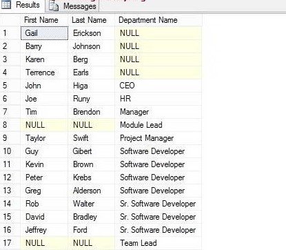 sql full join 6