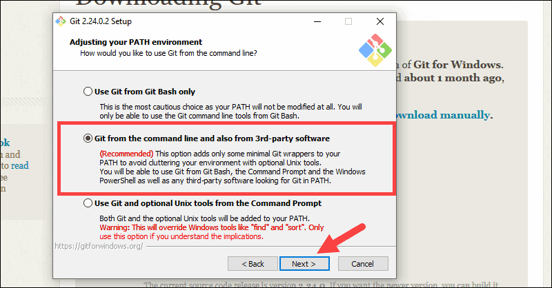 ADJUST GIT PATH ENVIRONMENT