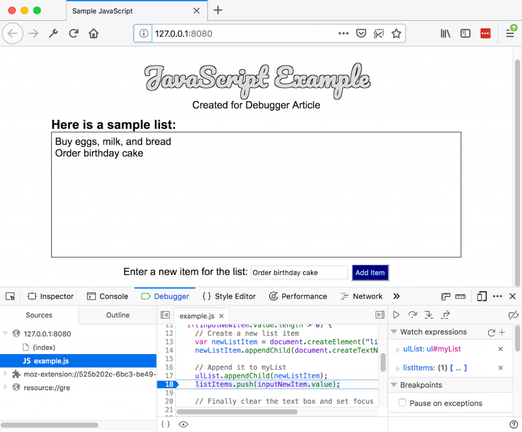 JavaScript-debugger