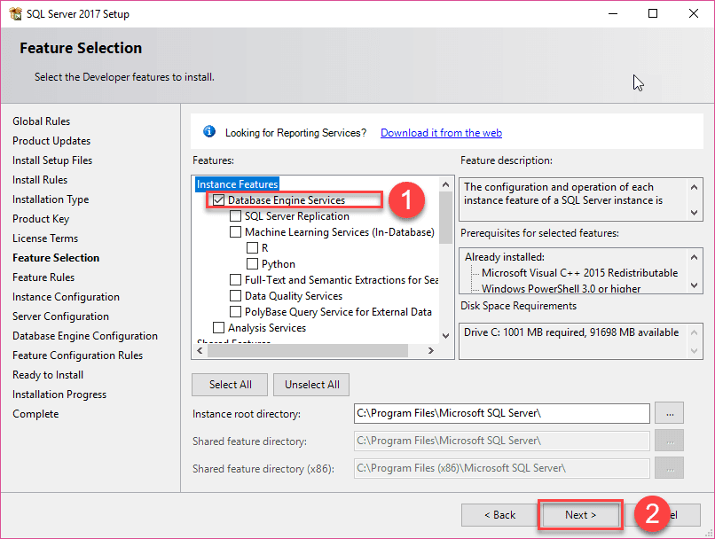 Install-SQL-Server-feature-selection