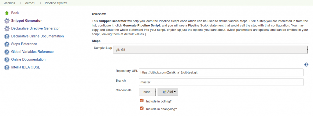 jenkins-snippet-generator