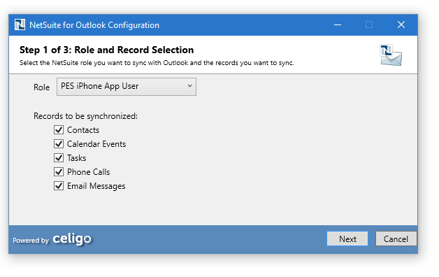 netsuite outlook configuration