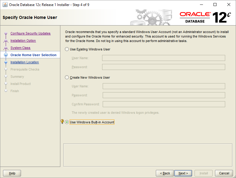 Install Oracle Database - Step 4