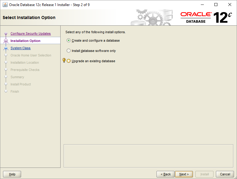 Install Oracle Database - Step 2