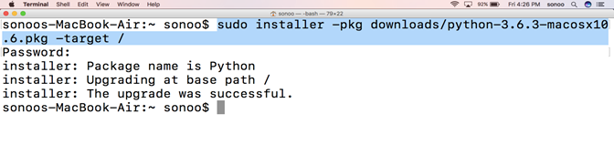 install python