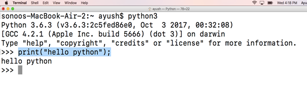 working on python's script mode