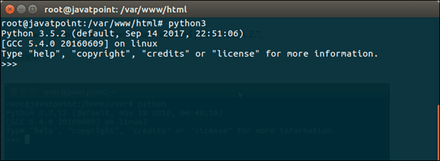 type commands.
