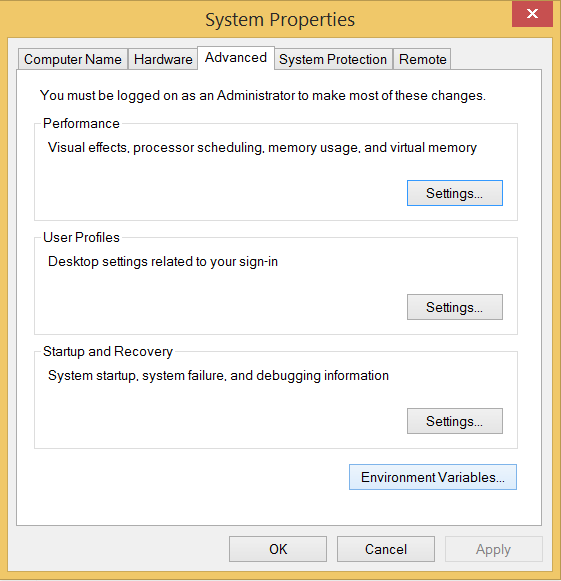 System properties.