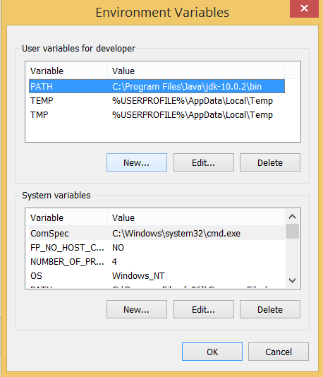 Environment variables