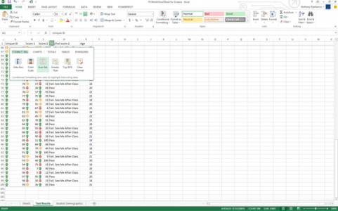 quick analysis tool excel mac 2021