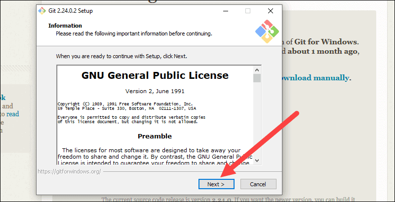 READ AND ACCEPT GIT LICENSE AGREEMENT