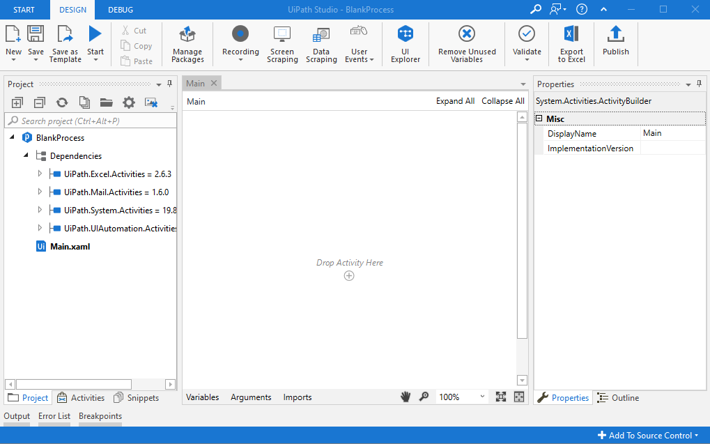 RPA-development on uipath