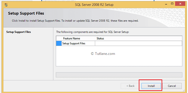 Check Setup Support Files to Install SQL Server