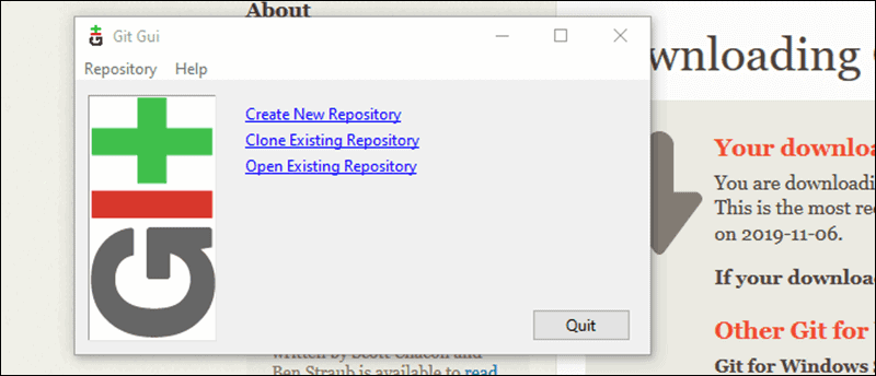 START GUI GIT WINDOWS