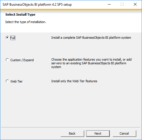 selecting install type