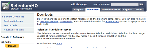 selenium downloads