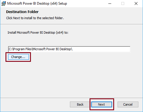 Select the location where you want to install this application.-Power BI Desktop Tutorial