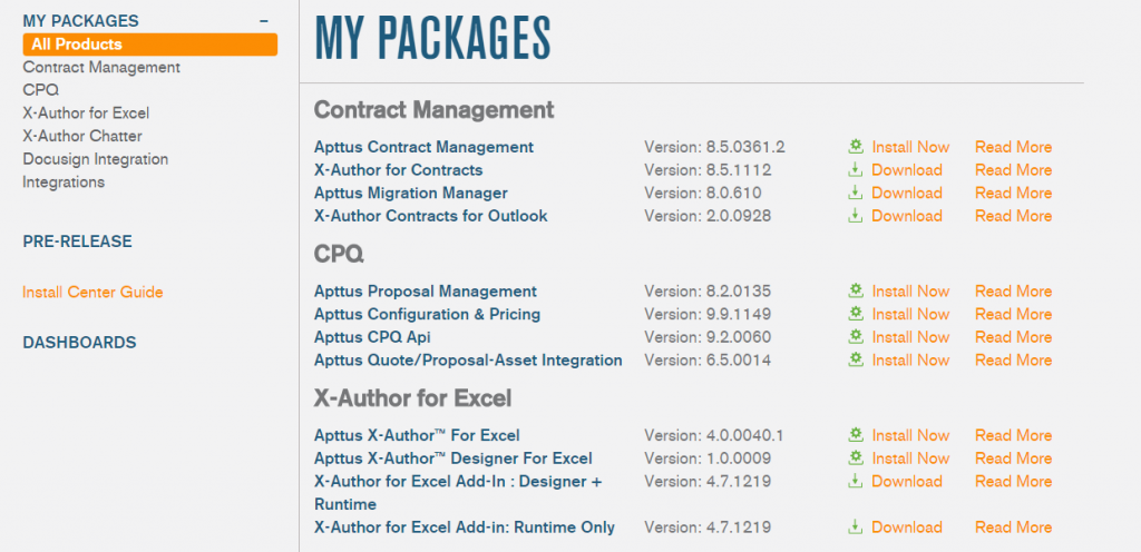packages in appttus