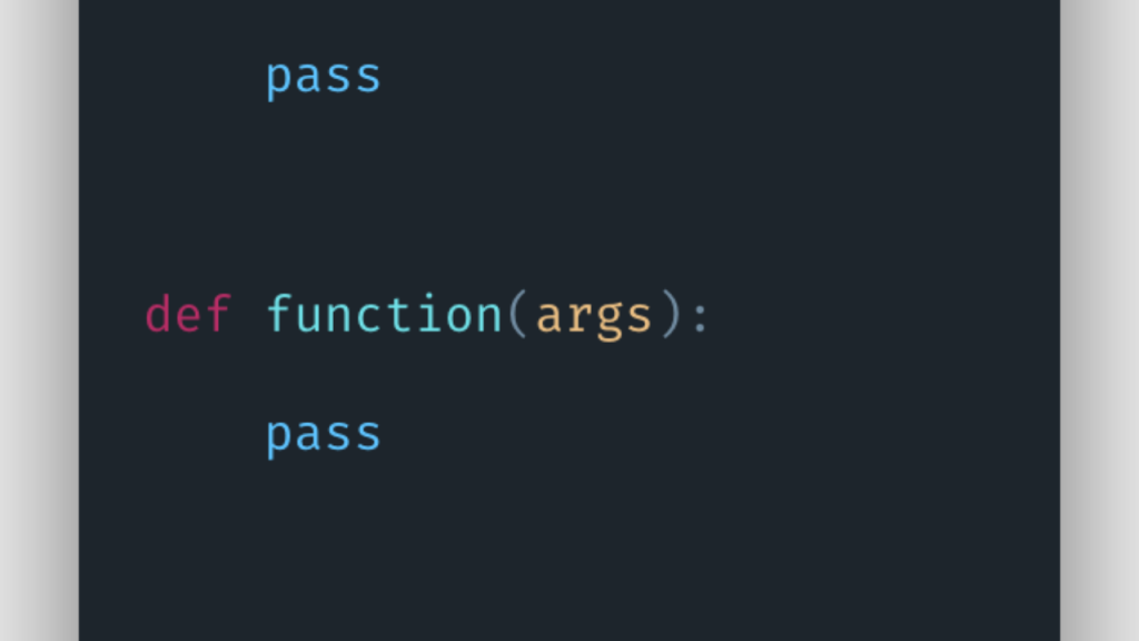 pass statement