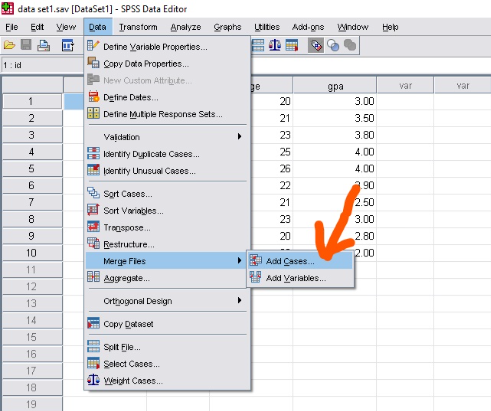 Two Data Sets In Spss