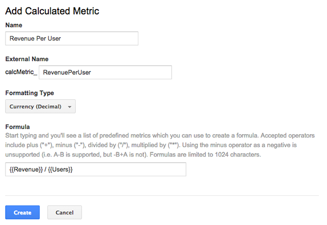 Calculated Metric