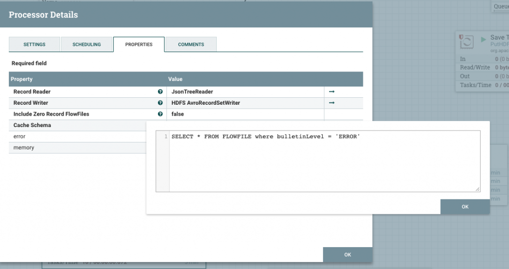 NiFi have a backend to store data for a dashboard