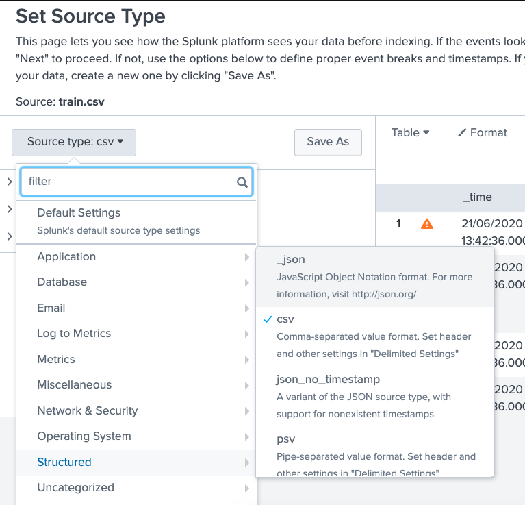 Source Type in Splunk