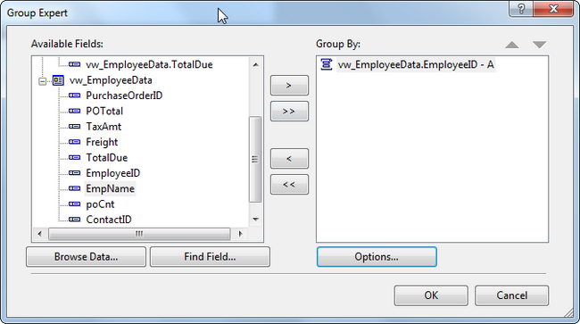 crystal report in group crystals