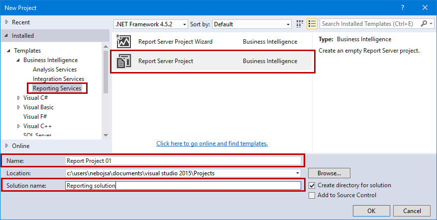 stored procedures for creating the report
