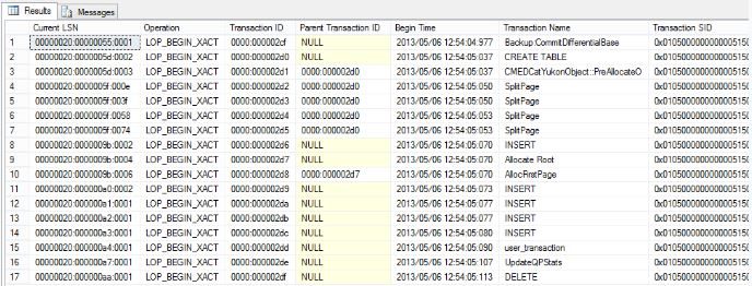 transaction log