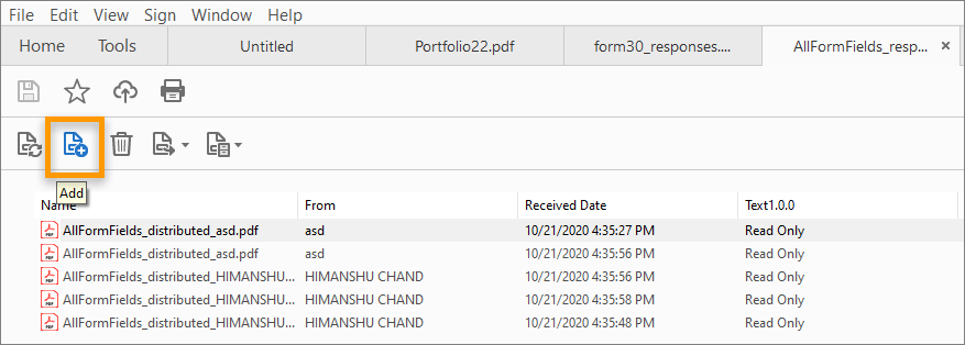 type of data processing is supported in PDF forms