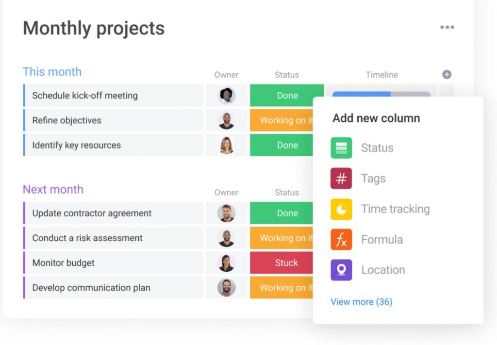 Examples of project management