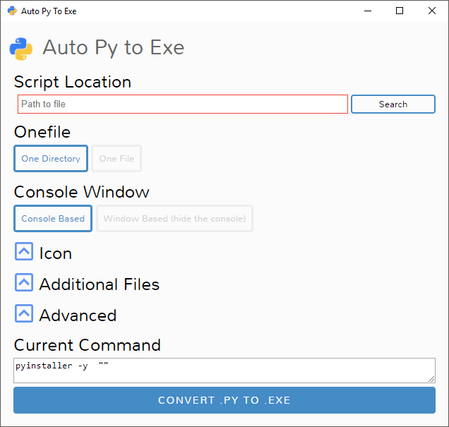 Python Script into .exe record