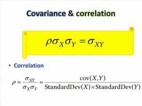 The formulation for Covariance and Correlation