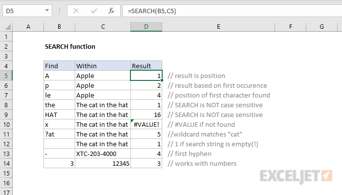 search() function